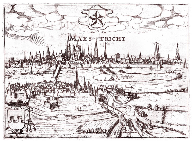Gezicht op Maastricht 1613 Guiccardini